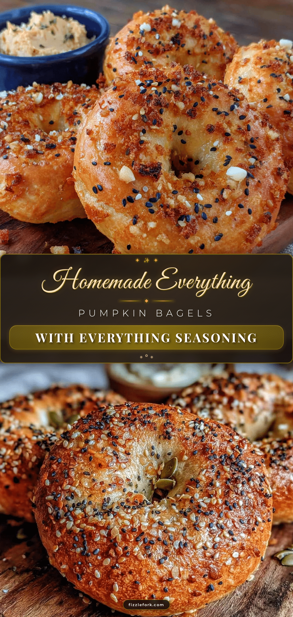 homemade pumpkin bagels with everything seasoning recipe