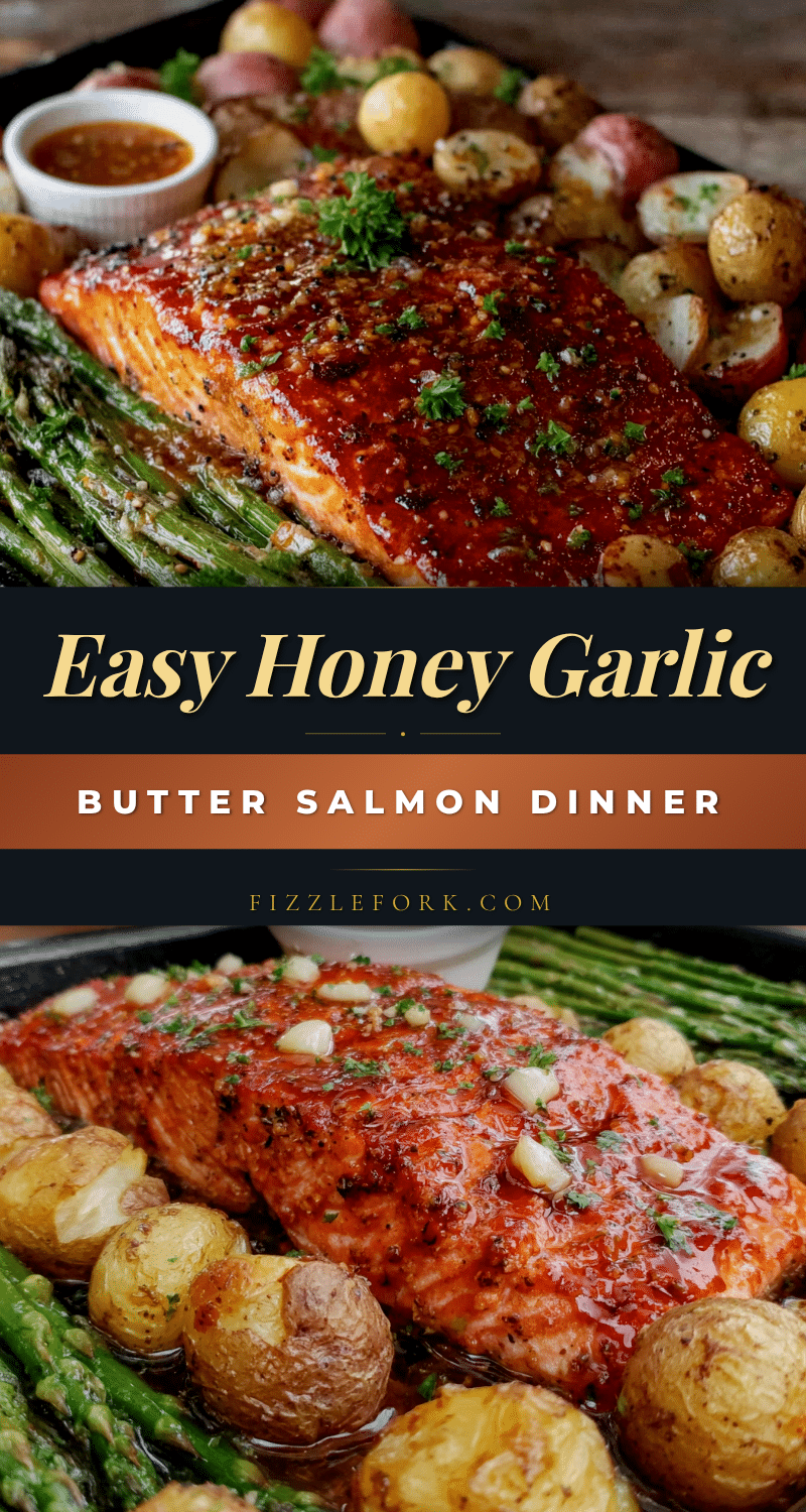 honey garlic butter salmon sheet pan dinner recipe