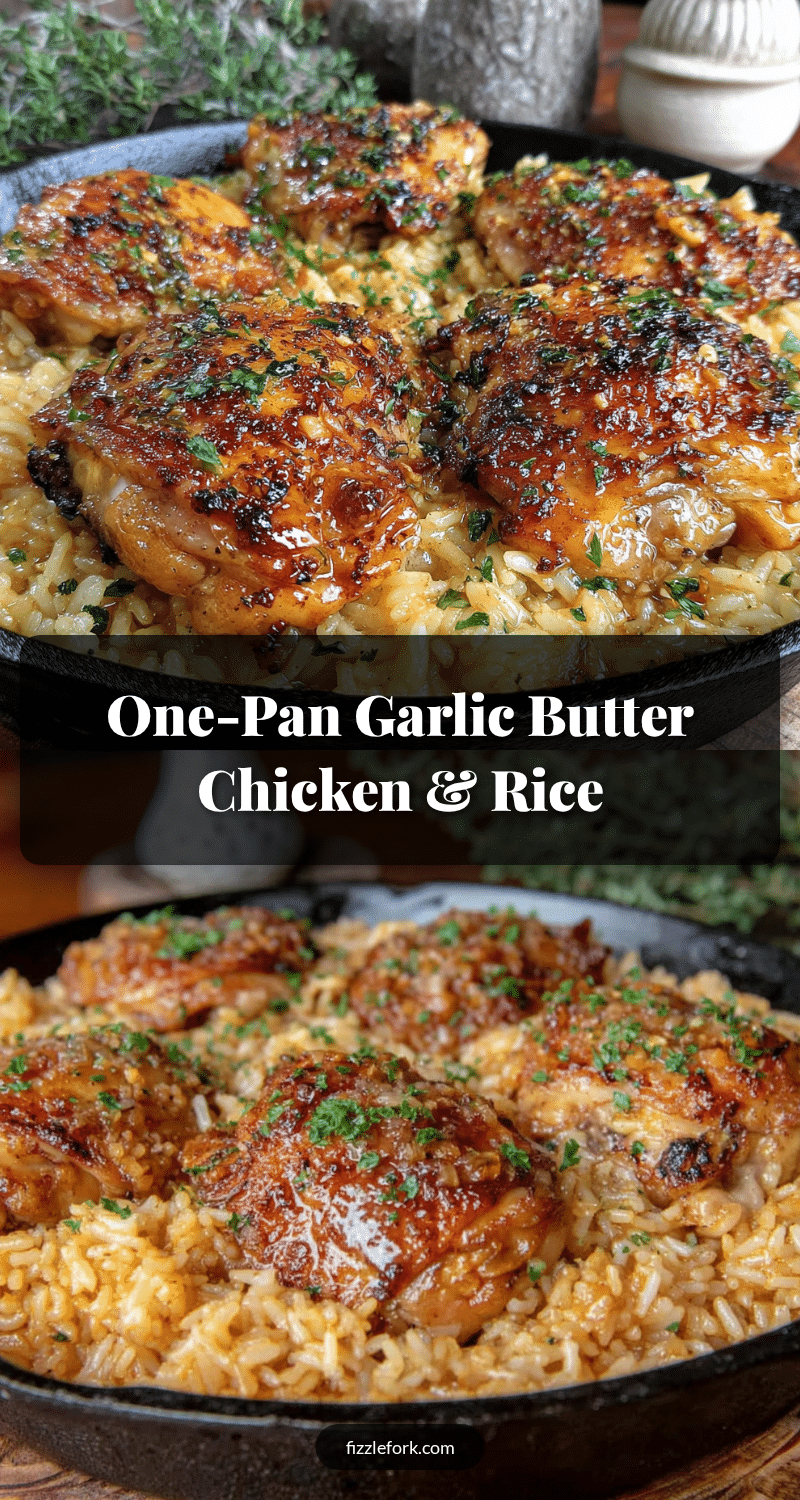 one-pan garlic butter chicken and rice recipe