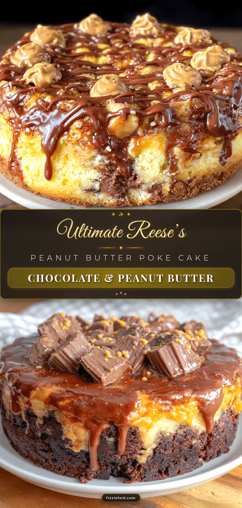 Reeses Peanut Butter Poke Cake recipe