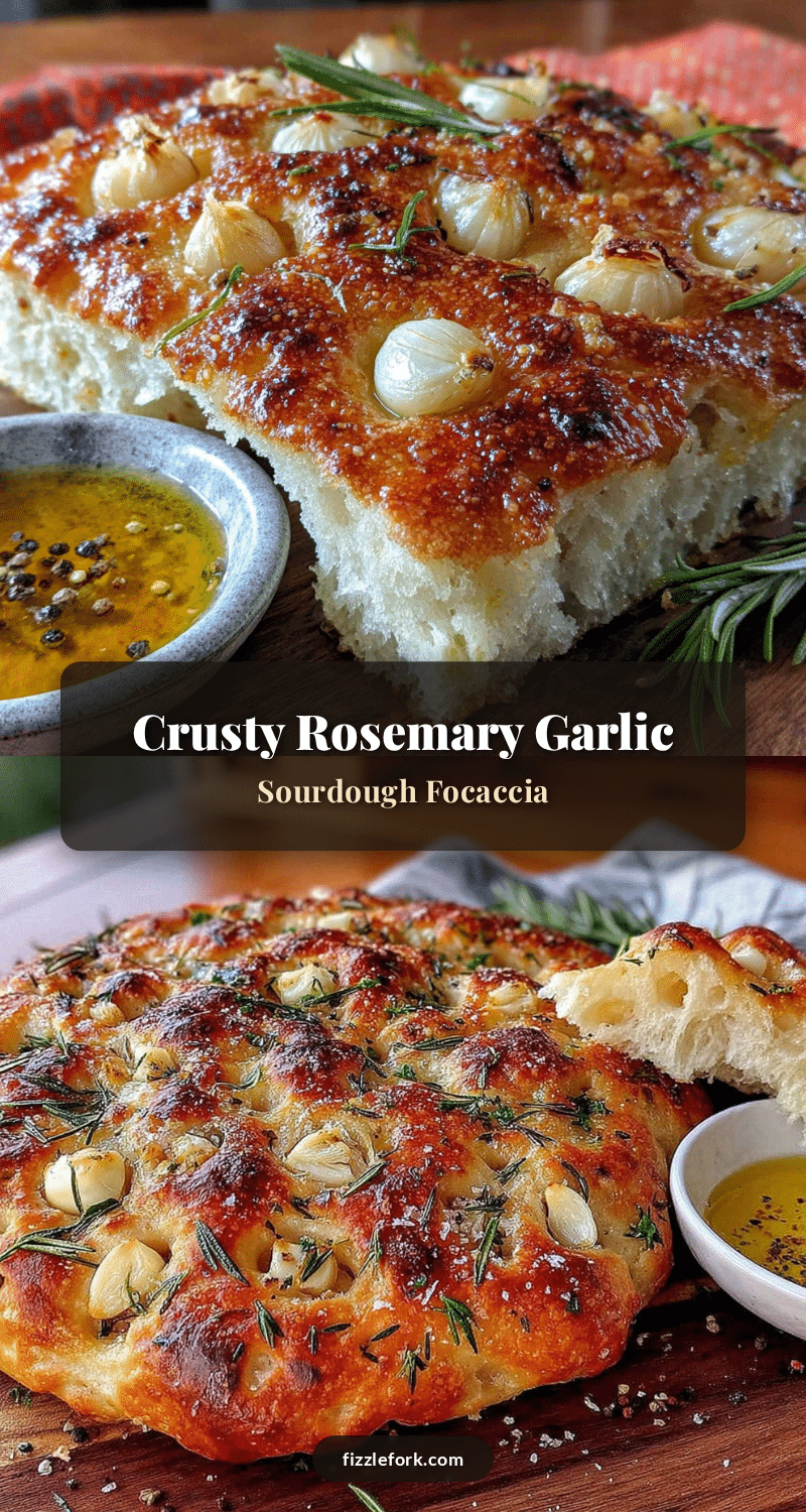 rosemary garlic sourdough focaccia bread recipe