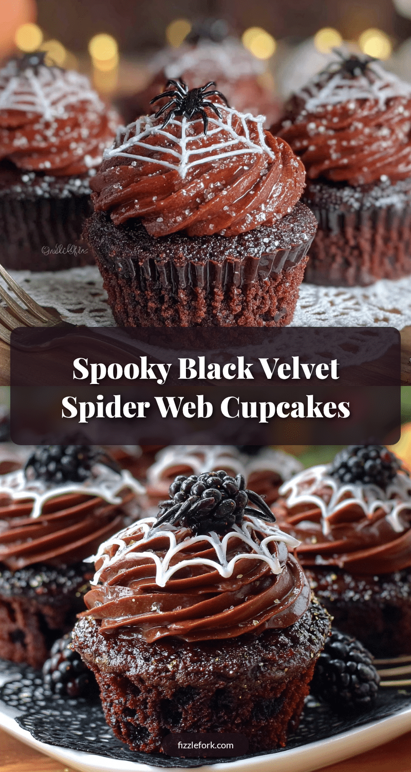 black velvet spider web cupcakes recipe