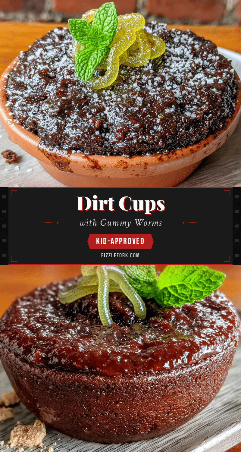 Chocolate dirt cups with gummy worms recipe
