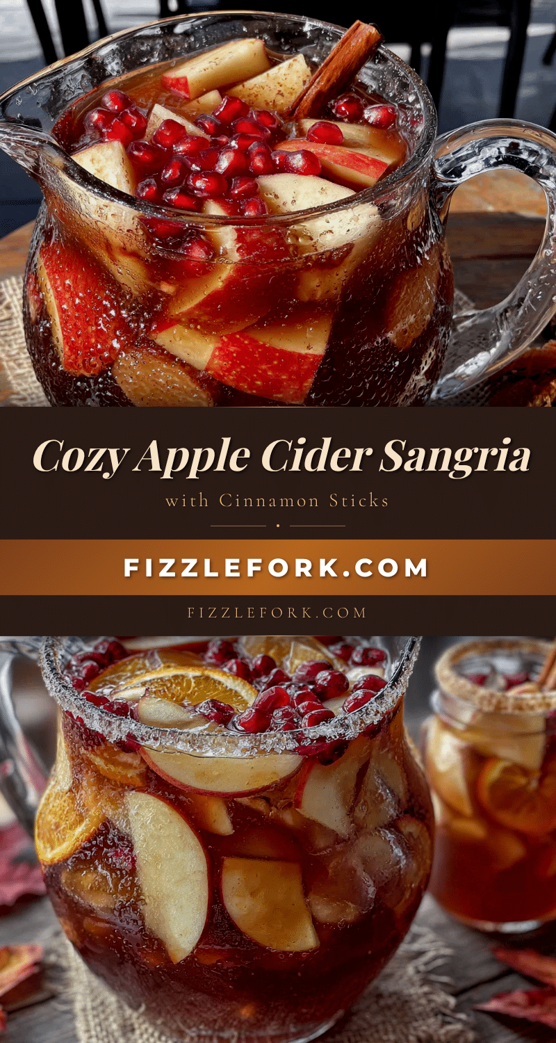 cozy apple cider sangria with cinnamon sticks recipe