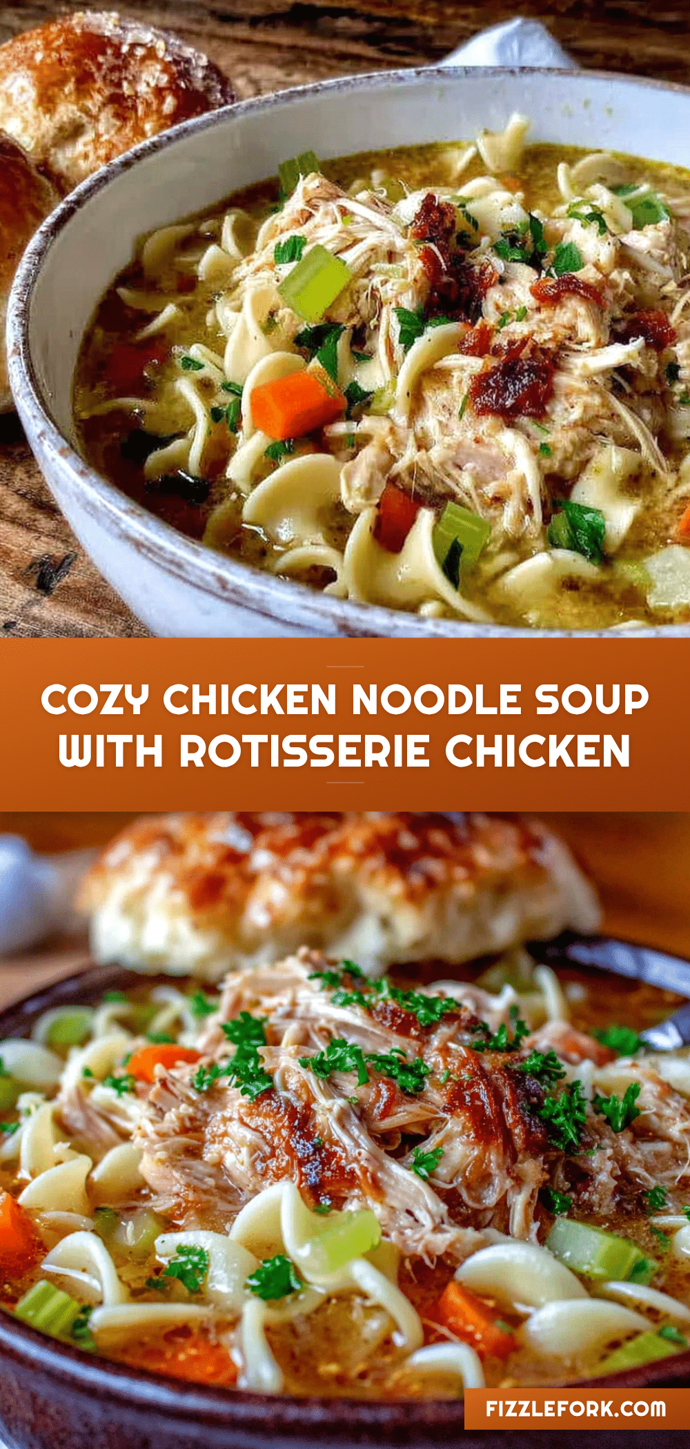 cozy chicken noodle soup with rotisserie chicken recipe