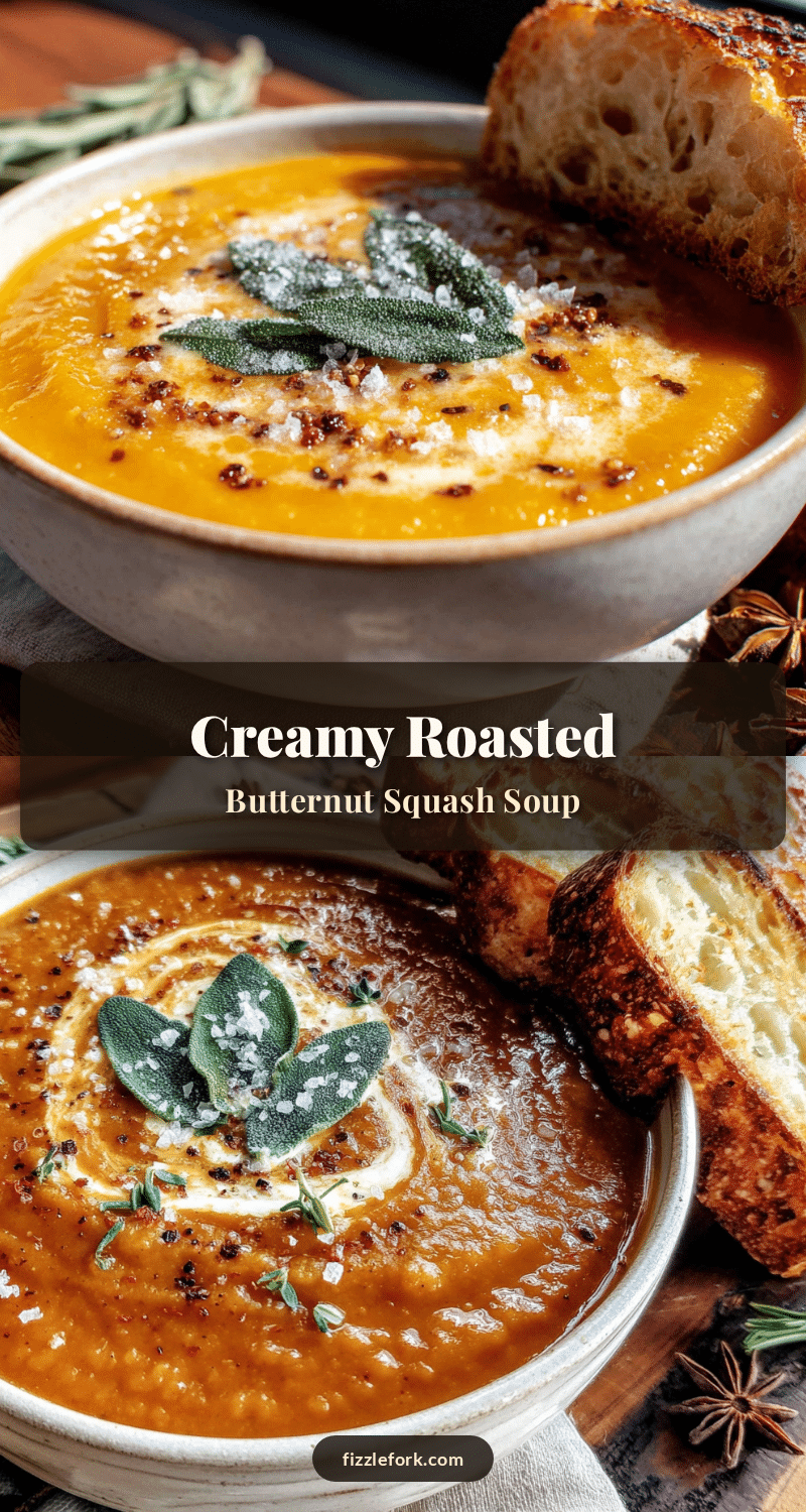 creamy roasted butternut squash soup with crispy sage recipe