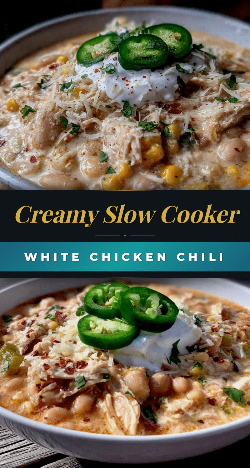 creamy slow cooker white chicken chili recipe
