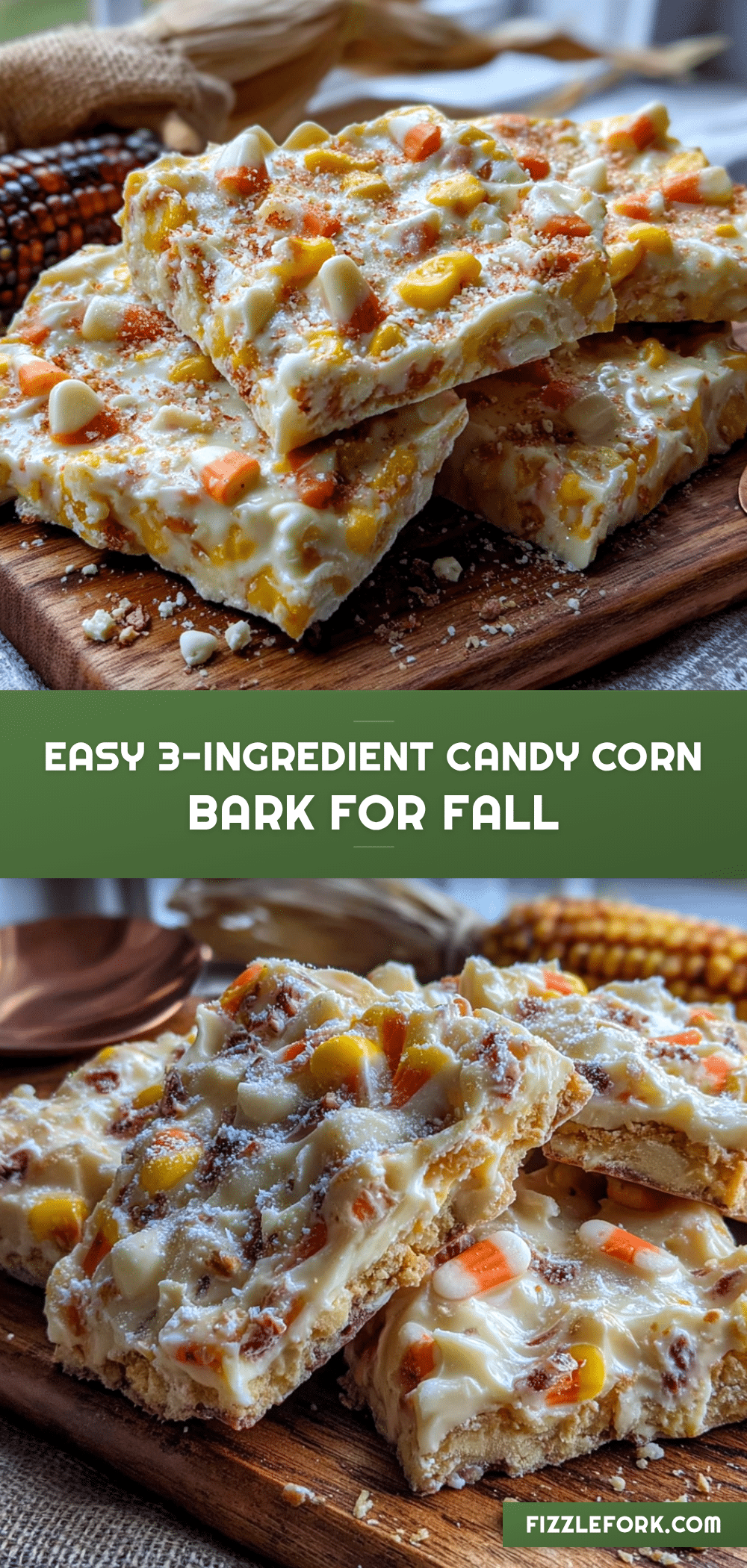 easy 3-ingredient candy corn bark recipe