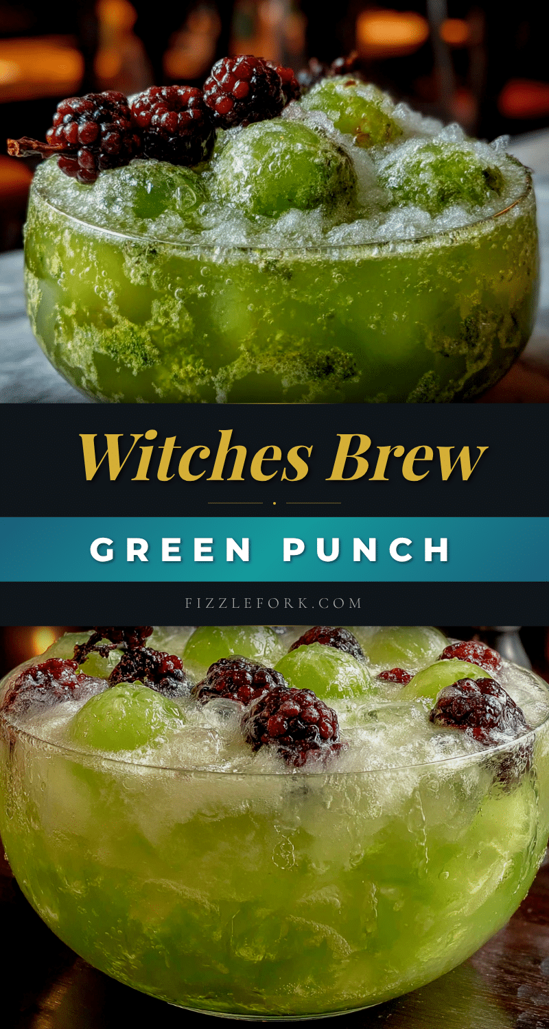spooky witches brew green punch with dry ice effect recipe