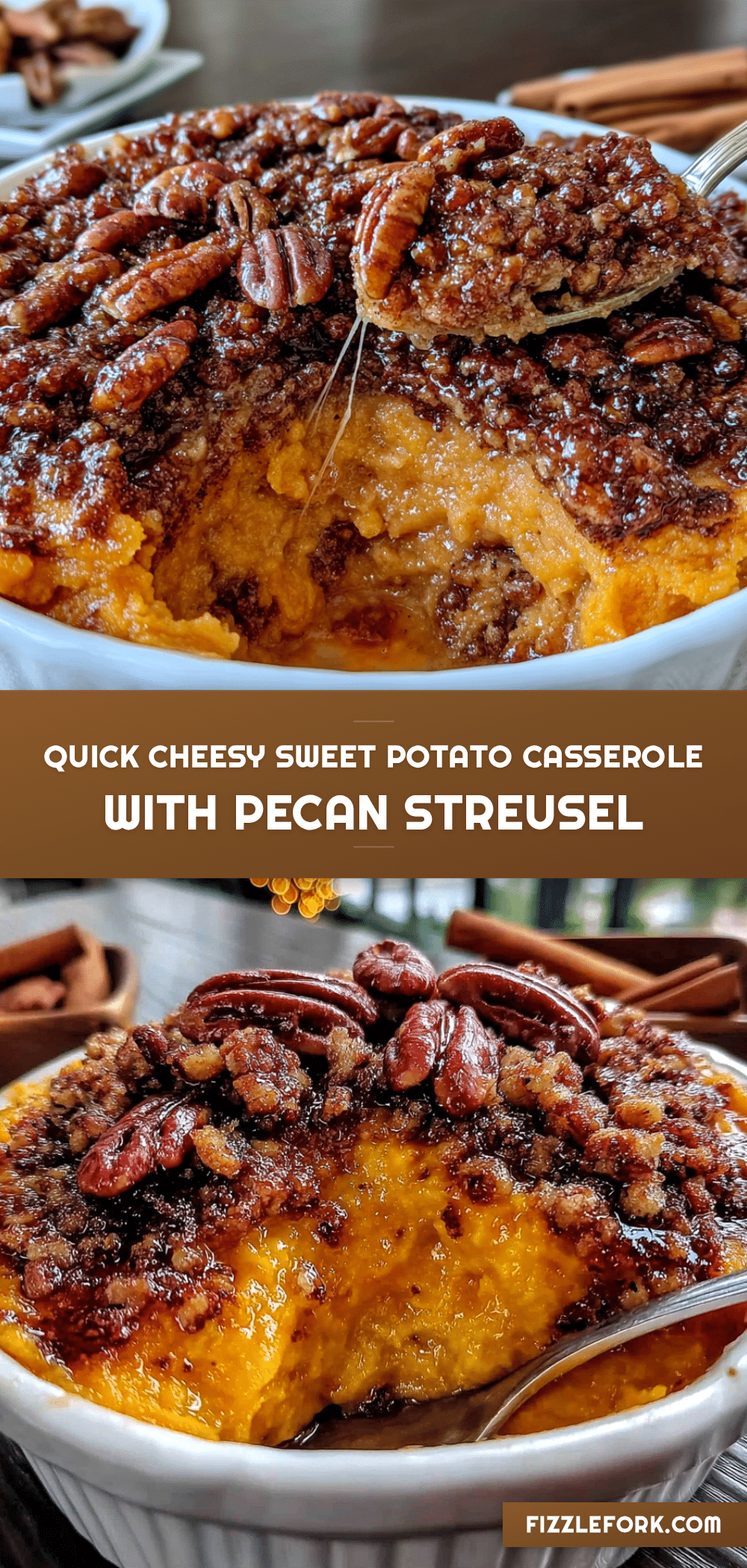 cheesy sweet potato casserole with pecan streusel recipe