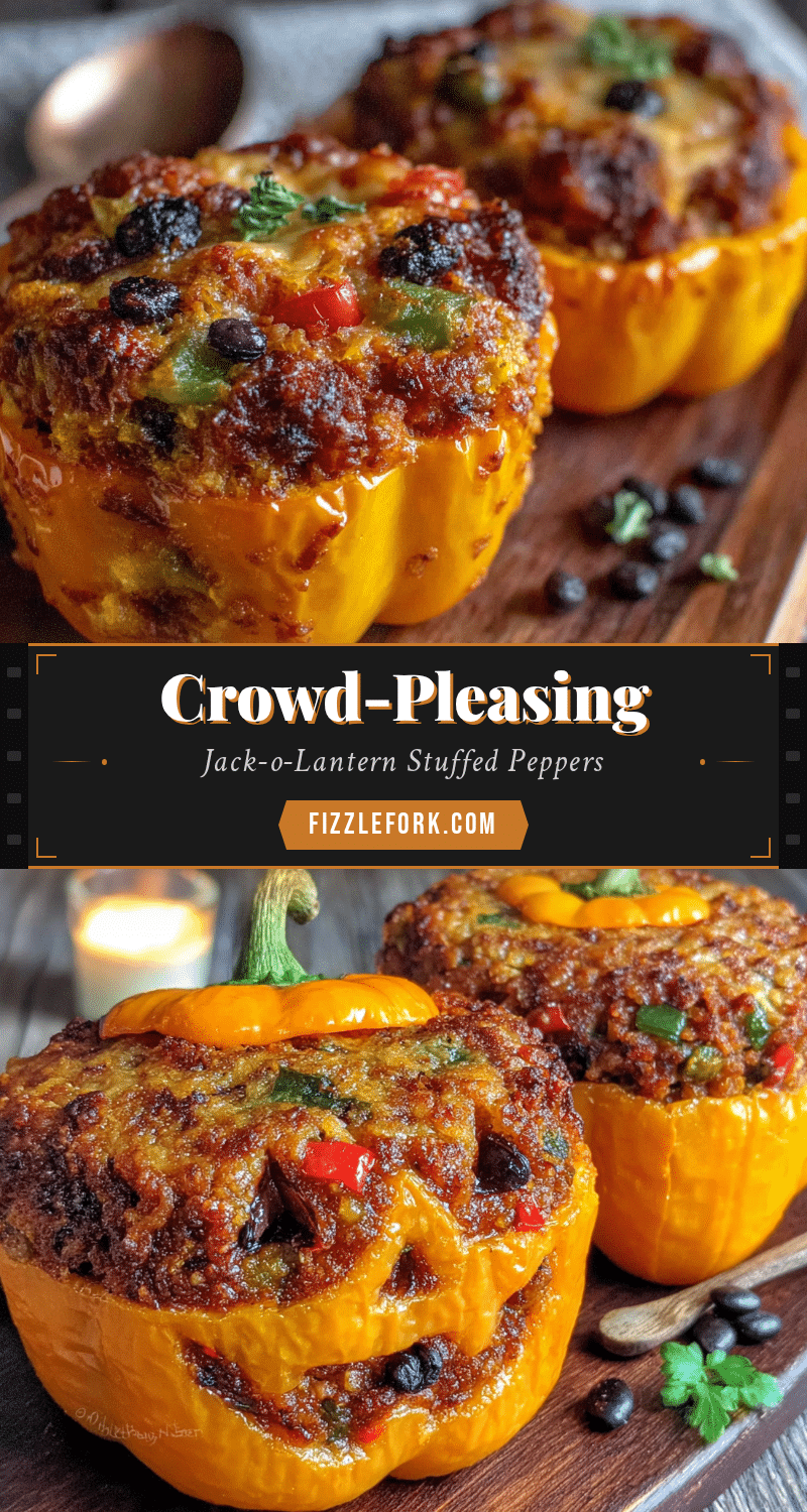 jack-o-lantern stuffed bell peppers recipe