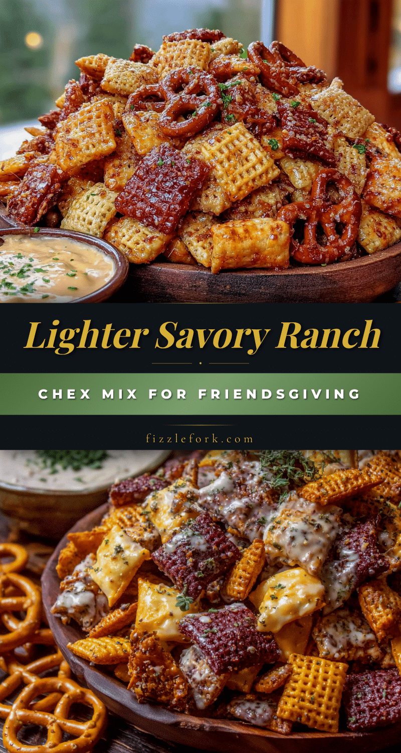 Lighter Savory Ranch Chex Mix for Friendsgiving recipe