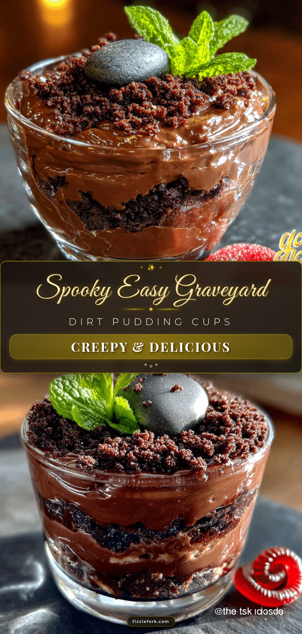 spooky easy graveyard dirt pudding cups recipe