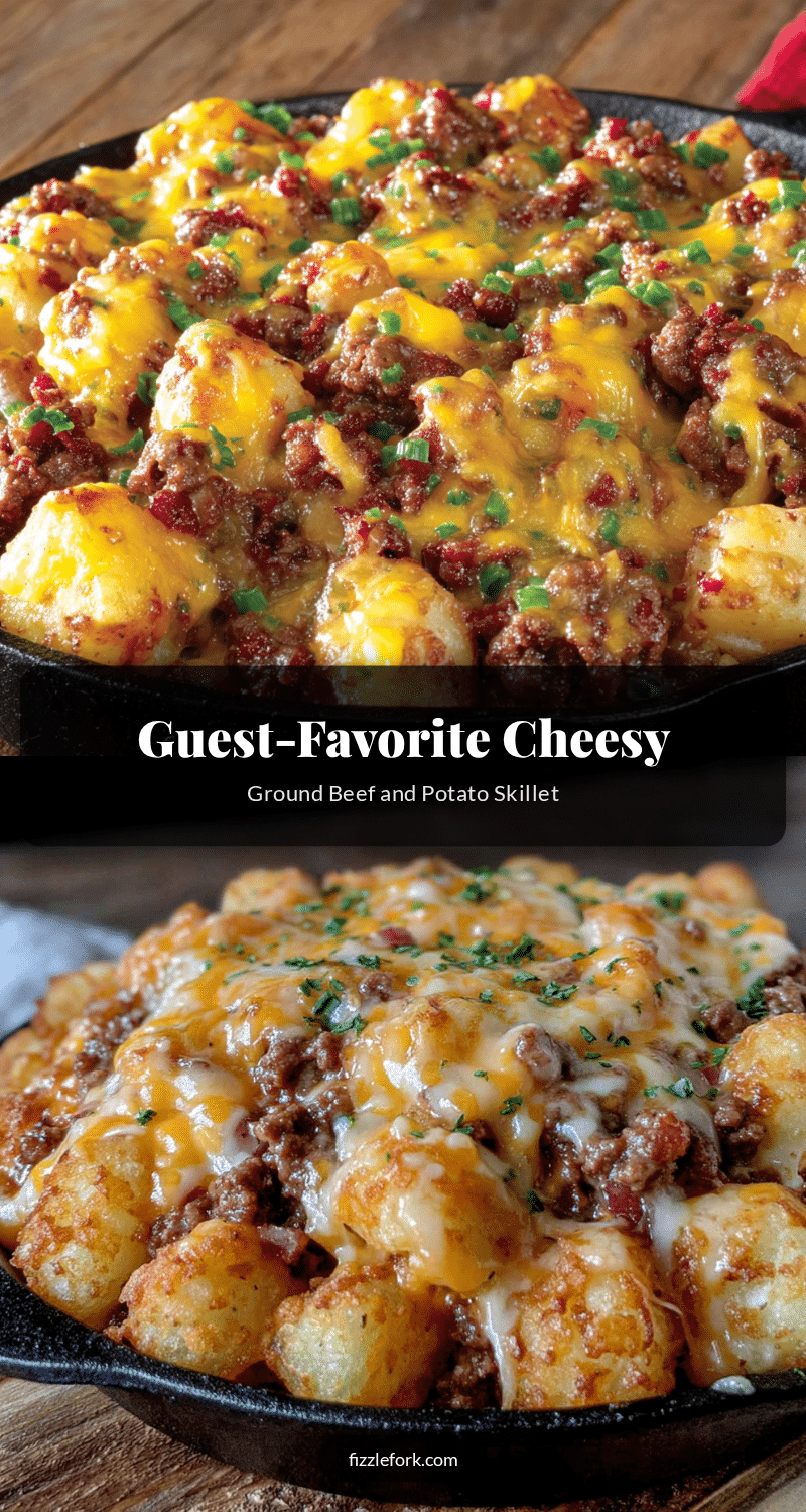 cheesy ground beef and potato skillet recipe