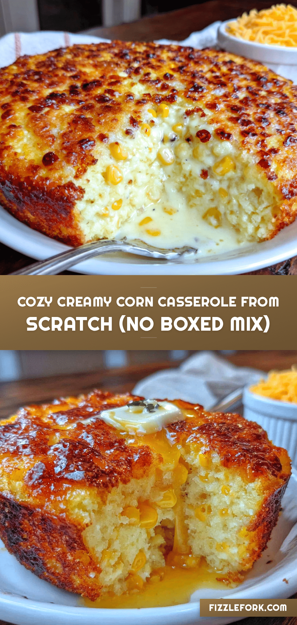 cozy creamy corn casserole from scratch recipe